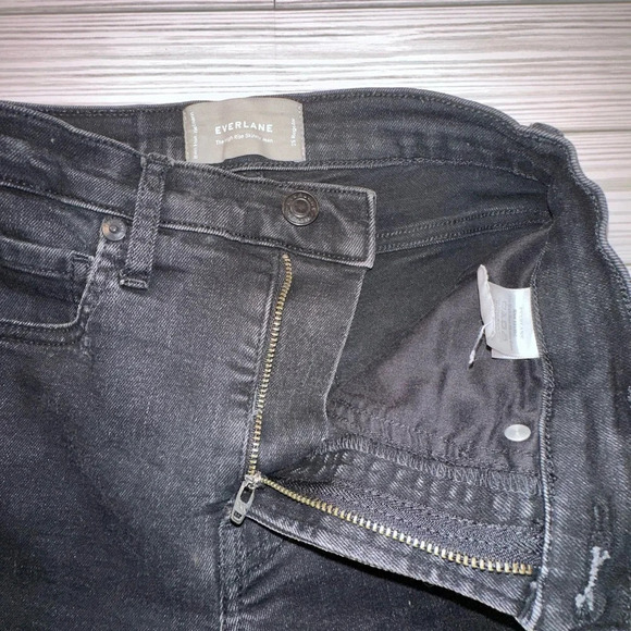 Everlane the high rise skinny black washed denim jeans - Picture 3 of 5
